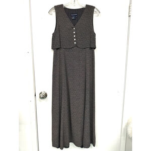 Tristan & Iseut 90s Maxi Dress Tie Back Rayon Prairie Cottagecore Vintage Small